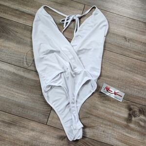 Tie Up Halter Thong Bodysuit NWT S